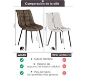 Pack de 2 Sillas de Comedor Asiento de Tela Dining Chairs Silla Diseño Silla Tapizada Estructura Metálica Sillón con Respaldo Sillas de Cocina Antracita BH247an-2