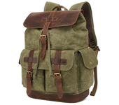 Mochila vintage de lona para hombre, morral escolar militar para ordenador portátil de 14 pulgadas, morral Masculino