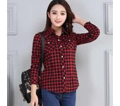 Women's Plaid Shirts 2023 Autumn New Ladies Casual Long Sleeve Pocket Cotton Shirt Fine Elegant Lady Checked Tops Clothes