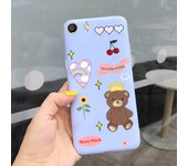 For OPPO F3 Case CPH1609 Soft Silicon TPU Back Cover Phone Case For OPPO F3 F5 F7 F9 Pro Luxury Cover Bumper Daisy Bear Pattern