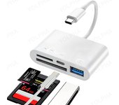 4 in 1 Card Reader Adapter,USB-C to SD/Micro SD, USB 3.0 Female OTG Adapter, memory card reader Plug and Play for iPad, MacBook