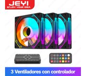 JEYI ARGB Fan 120mm PC Cooling Fans Computer Fan Ultra Silent Heatsink with 4PIN PWM, 5V 3PIN ARGB Addressable SYNC/RC Port