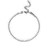 Stainless Steel Rhinestone Crystal Foot Chain Tennis Anklet For Women Summer Yoga Leg Chain Anklets Beach Foot Jewelry