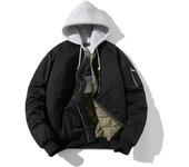 Men Bomber Jacket Women Solid Autumn Winter Pilot Jacket Fashion Vintage Hooded Baseball Coat Casual Windbreak Red Pink