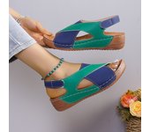 Sandalias de tacón de cuña para mujer, zapatos de moda de verano