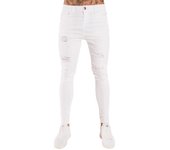 Tattered pipe pants embroidered with men's jeans