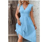 new multi colored summer women's clothing fashionable temperament casual commuting  leaf sleeve  dress