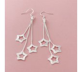 Pendientes de estrella de cinco puntas de Plata de Ley , joyería de moda, regalos de fiesta de navidad