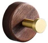 Multi-Purpose Solid Wood Wooden Hook Coat Peg Punch Free Key Decor Holder Round Shape Door Hanger Wood Wall Hook Scarves