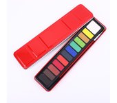 Multicolor Watercolor Paint Set Metal Box Portable Solid Pigment Set Professional Art Supplies Kids
