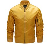 Chaqueta Bomber de Moda Hip Hop para Hombres Abrigo de Calle de Poliéster con Cremallera