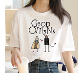 Good Omens t-shirts women funny Japanese top girl streetwear harajuku graphic clothing