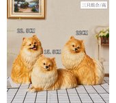 Simulation dog ornament Pomeranian model living room TV cabinet decoration cute animal sculpture resin fox dog crafts