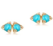 Fashion women's turquoise pendant earrings, simple mini perforations, jewelry accessories, 2025 trend, new