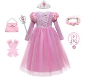 Princess Girls Christmas Halloween Rapunzel Cosplay Costumes Kids Autumn Long Sleeve Dresses Tangled Fancy Costume Children Disg