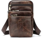 MVA-Bolso de cuero genuino, cinturón multifuncional, riñonera, bolso para teléfono móvil, bolso cruzado de piel de vaca de negocios
