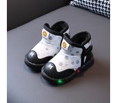 Iluminación botas de nieve de 1-6 años de edad de lana zapatos de algodón engrosado suelas suaves zapatos de niño marea