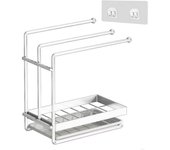 Modern Kitchen Sponge Rack Waterproof Anti-rust Headband Holder Removable Drain Plate No Punching Hair Clip Storage Organizer