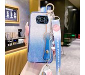 Pulsera y cuerda Transparencia Con Papel flash Dos en uno Carcasa del teléfono móvil Aplicable Xiaomi POCO X3/X3 Pro Funda