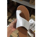 Fregona de cuero pendiente cubierta del talón del dedo del pie zapatillas geniales de gran tamaño para mujer