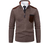 Men Half High Collar Zipper Pullover Autumn Winter Fashion Thickening CoatSweater New Outdoors Casual Keep Warm Solid Tops Man