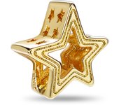 925 Sterling Silver Romantic Galaxy stars Hollow out Beads Fit Pandora Original Bracelet Charms Beads Women's Jewelry Gift