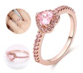 High heart silver ring, red fashionable cubic zirconia, stars, moon, flowers, wedding fashionable jewelry, gifts Mother's Day Gift