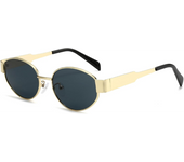 Gafas de Sol Retro Ovaladas Mujer Hombre, Gafas da Sol Vintage Redondas Metalicas Pequeño Gafas de Moda Protección UV400