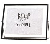 Minimalist Style Metal Photo Frame Transparent Surface Free Standing Tabletop Decorative Frame Sturdy Rust-proof