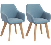 Pack de 2 Sillas de Comedor Modernas Sillas de Cocina Tapizado en Terciopelo con Respaldo Reposabrazos y Patas de Madera Carga 120 kg para Salón Dormitorio 54x57x80 cm Negro