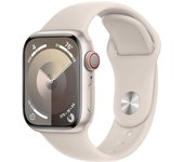 Apple Watch Series 9 [GPS + Cellular 41mm] Smartwatch Aluminum Case with Starlight Sport Band S/M. Fiess Tracker, Blood Oxygen &