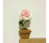 Hand Knitting Potted Plants Hand-woven Rose Sunflower Tulip Crochet Flower Auto Interior Accessories Car Decoration Ornaments