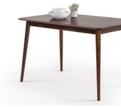 Mesa de cocina de madera maciza | Montaje sencillo, espresso
