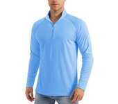 MAGCOMSEN men's long sleeve sun shirts upf 50+ tees 1/4 zip up fishing running rash guard t-shirts
