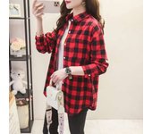 Casual Women's Plaid Shirt 2024 Spring Autumn New Ladies Loose Blouse and Tops Female Long Sleeve Shirts Fresh Checked Clothes
