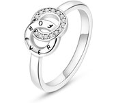 High heart silver ring, red fashionable cubic zirconia, stars, moon, flowers, wedding fashionable jewelry, gifts Mother's Day Gift