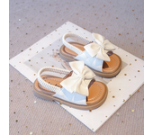 Baby Girls Summer Sandals with Sweet Bowtie Kids Flat Beach Shoes Butterfly-knot Elastic Band Soft Open Toes Fashion 2025 New