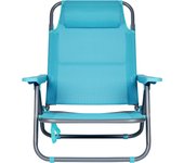Pack de 2 Sillas de Playa Reclinables Plegables con Reposacabezas | Sillas Portátiles para Jardín, Camping, Piscina, Terraza | Estructura de Aluminio Ligera y Tela Transpirable Resistente