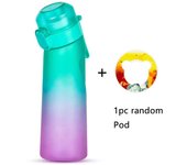 1pc 650ml Flavored with Random 1 Flavour Pods Water Bottle Frosted Black Air Camping Sport Fiess Cup
