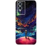 For Vivo Y76 5G 2021 Case Fundas Donut Butterfly Pattern Painting Etui Back Cover For Vivo Y76 Y 76 VIVOY76 5G Silicone Tpu Case