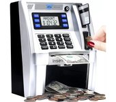 Electronic Piggy Bank ATM Password Money Box Cash Coins Saving Box ATM Bank Safe Box Automatic Deposit Banknote Christmas Gift