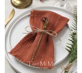 Gauze Cotton Rustic Napkins Elegant and Soft Retro Burr Cloth Linen for Wedding Party Dining Everyday Use Table Decoration