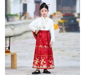 Girls' horse face skirt, Hanfu set, new big children's spring Ming Tang style, Chinese style ancient costume