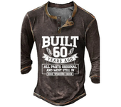 Camiseta hombre, Henley, manga larga, cuello V, deportes callejeros, botones, diseño