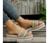 Thick F-platform flip flops, large sandals, white, black, 43, 42, 41, 40