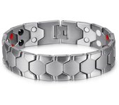 Vinterly Football Style Bracelets Men 18mm Wide Gold-color Energy Germanium Magnetic Stainless Steel Chain Link Jewelry 21.5cm