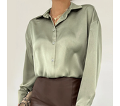 Camisa de satén de manga larga para mujer, Tops Retro ajustados, transpirables, de lujo, ligeros, para primavera y verano