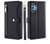 Magnético Multifuncional Moda Cremallera Funda de Cuero Solapa Galaxy A32 5G, Cuerda Colgante Funda protectora