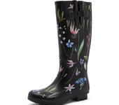 Moda Botas De Lluvia Altas Para Mujer Botas De Lluvia Negro Narciso Botas De Agua De Goma De Manga Larga Botas De Lluvia