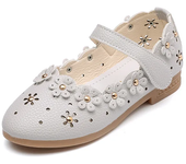 Zapatos de cuero de princesa para niñas, zapatos planos con recortes y flores, suaves, para primavera y verano, 2024